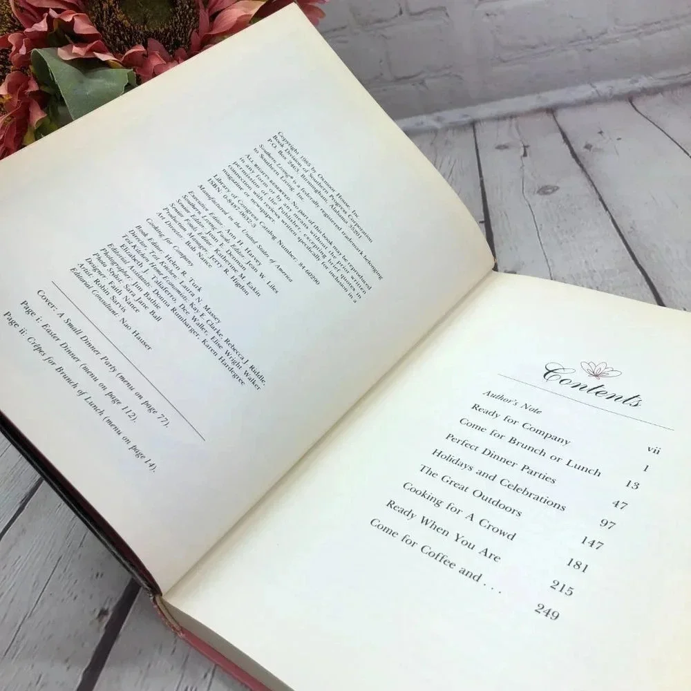 vintage southern living cooking for company cookbook 1985 country cottage